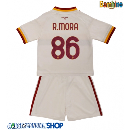 Maglie da calcio AS Roma Rodrigo Mora #86 Seconda Maglia Bambino 2026-27 Manica Corta + Pantaloni corti)